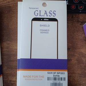 Tempered glass shield framed series Samsung S7 white